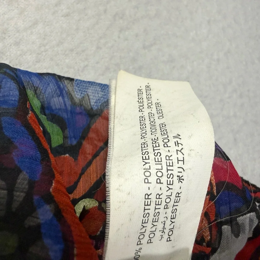 Desigual Floral Sheer Blouse Womens Size M Multicolor Chiffon Boho Graphic Art - Picture 9 of 13